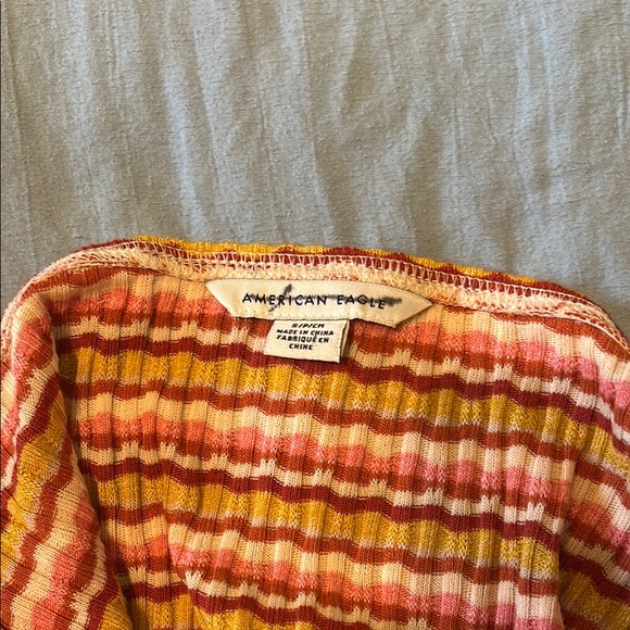 Striped Button-Front Tube Top - Picture 2 of 3